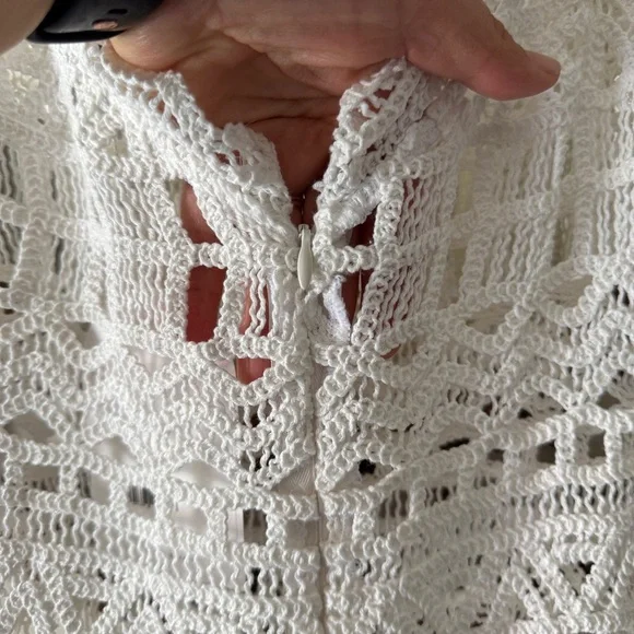 Revolve Rumer white crochet  beach cover up XS - Picture 5 of 10